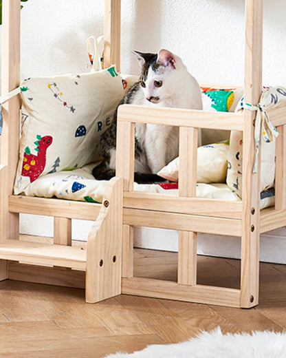 Elevated Solid Wood Pet Bed