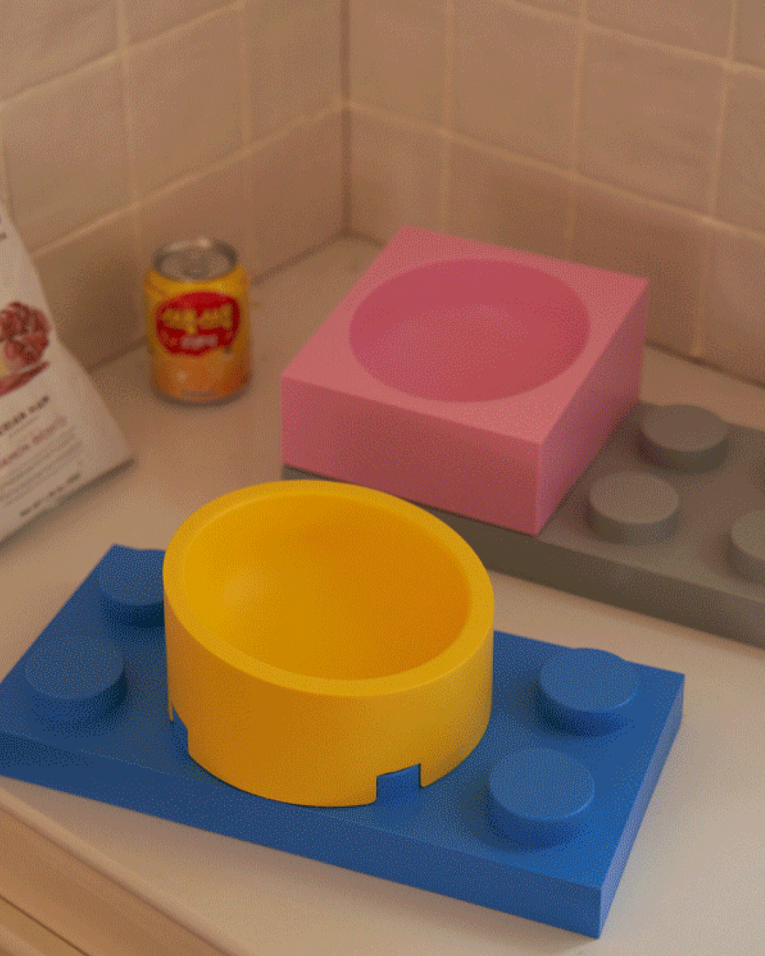 LEGO-Themed Pet Feeding Bowl for Cats - Pawscode